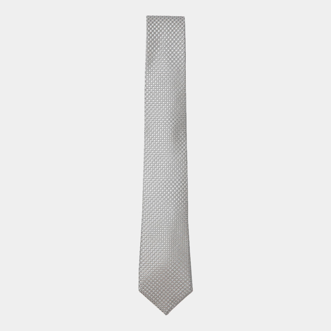 Grey Self Print Tie