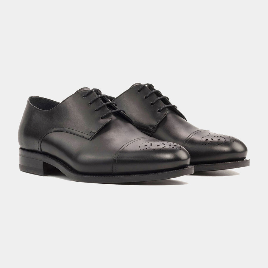 Derby Box Calf Black Shoe at Lamilago