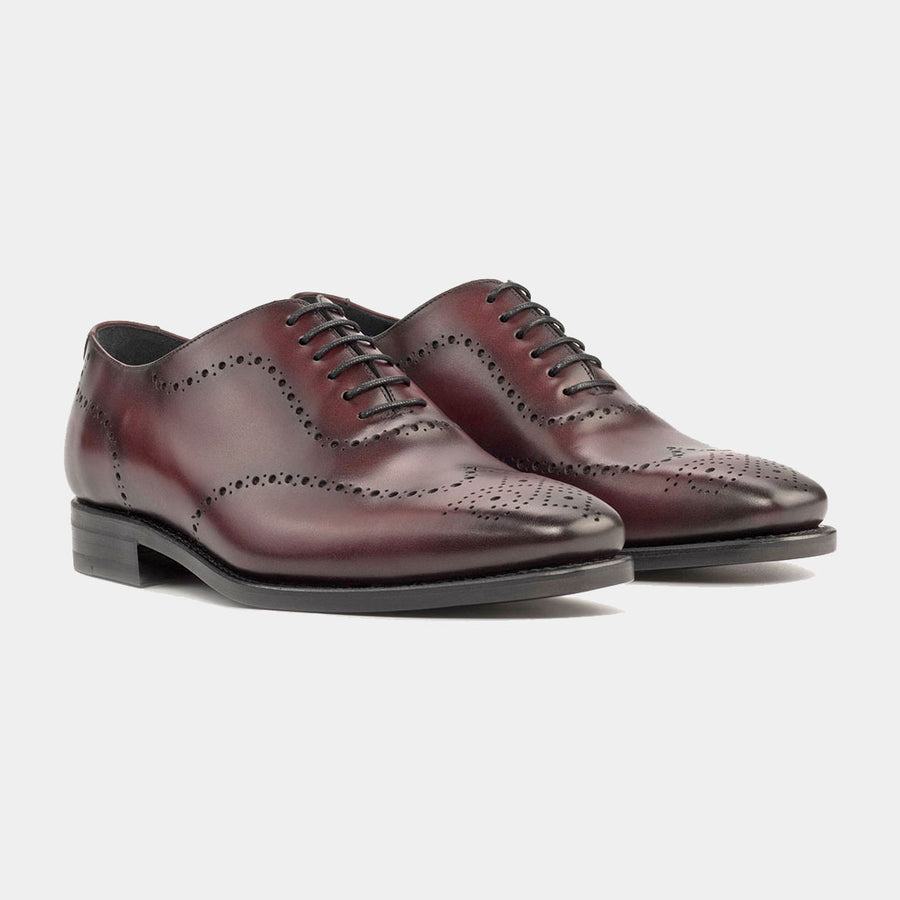 Whole Cut Box Calf Burgundy Shoe at Lamilago