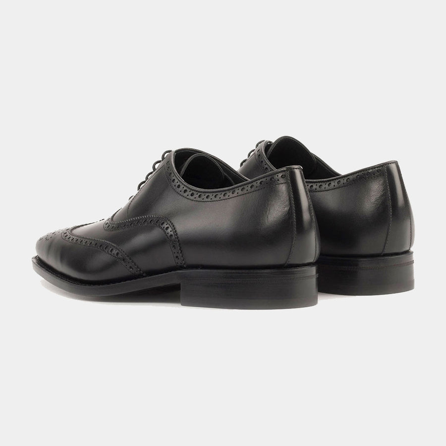 Full Brogue Box Calf Black Shoe at Lamilago