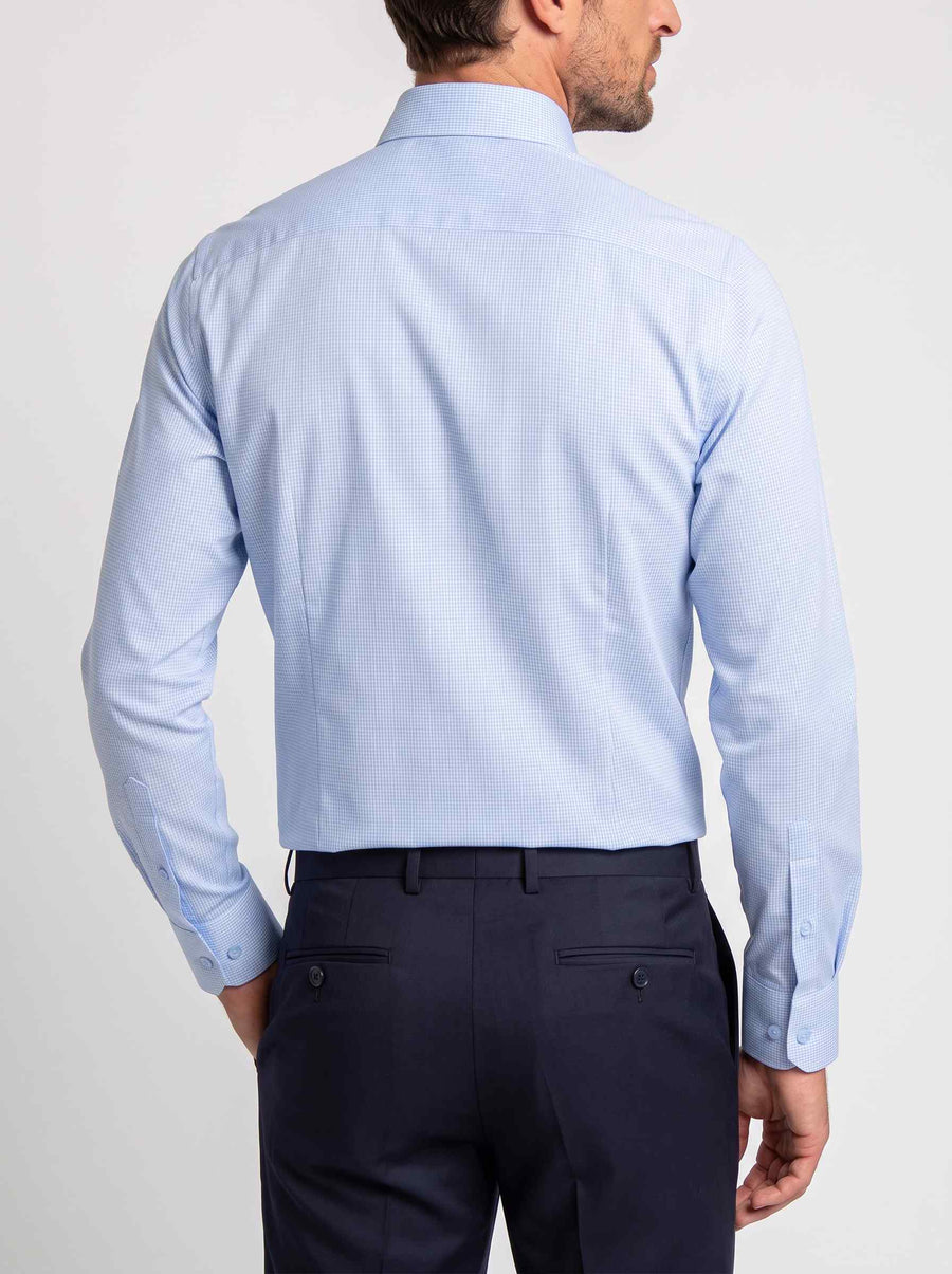 Alpine Morning Blue Check Business Shirt
