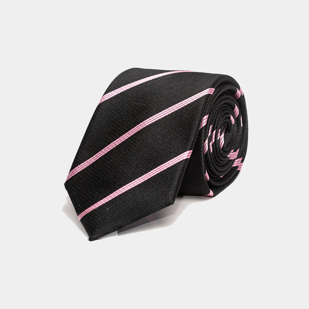 Black And Pink Stripe Tie