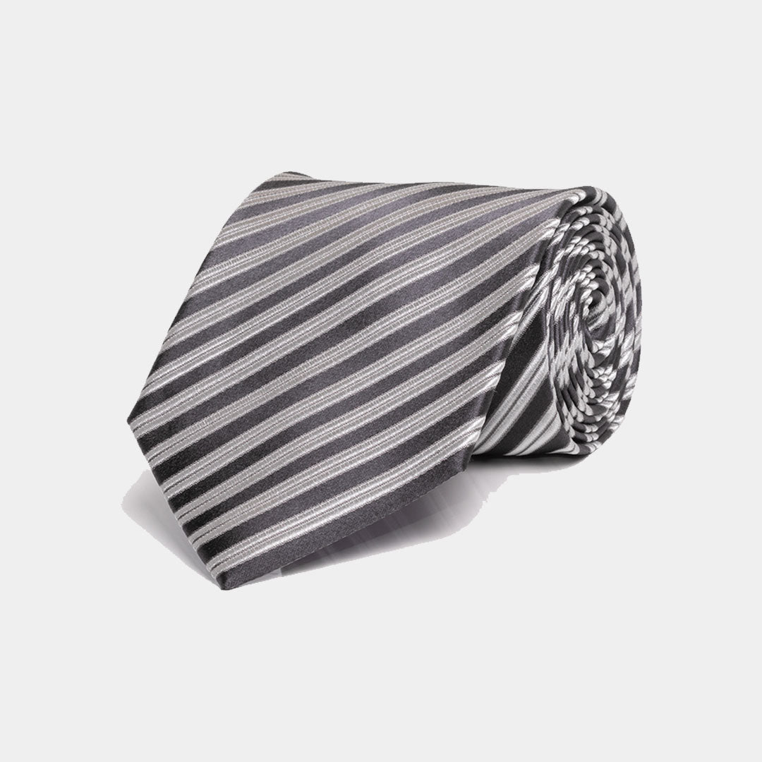 Black And Silver Stripe Tie