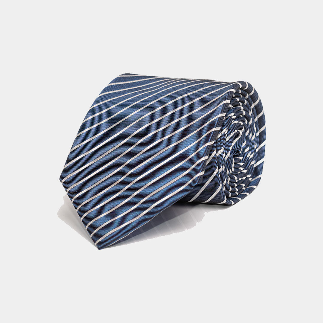 Blue And White Stripe Tie