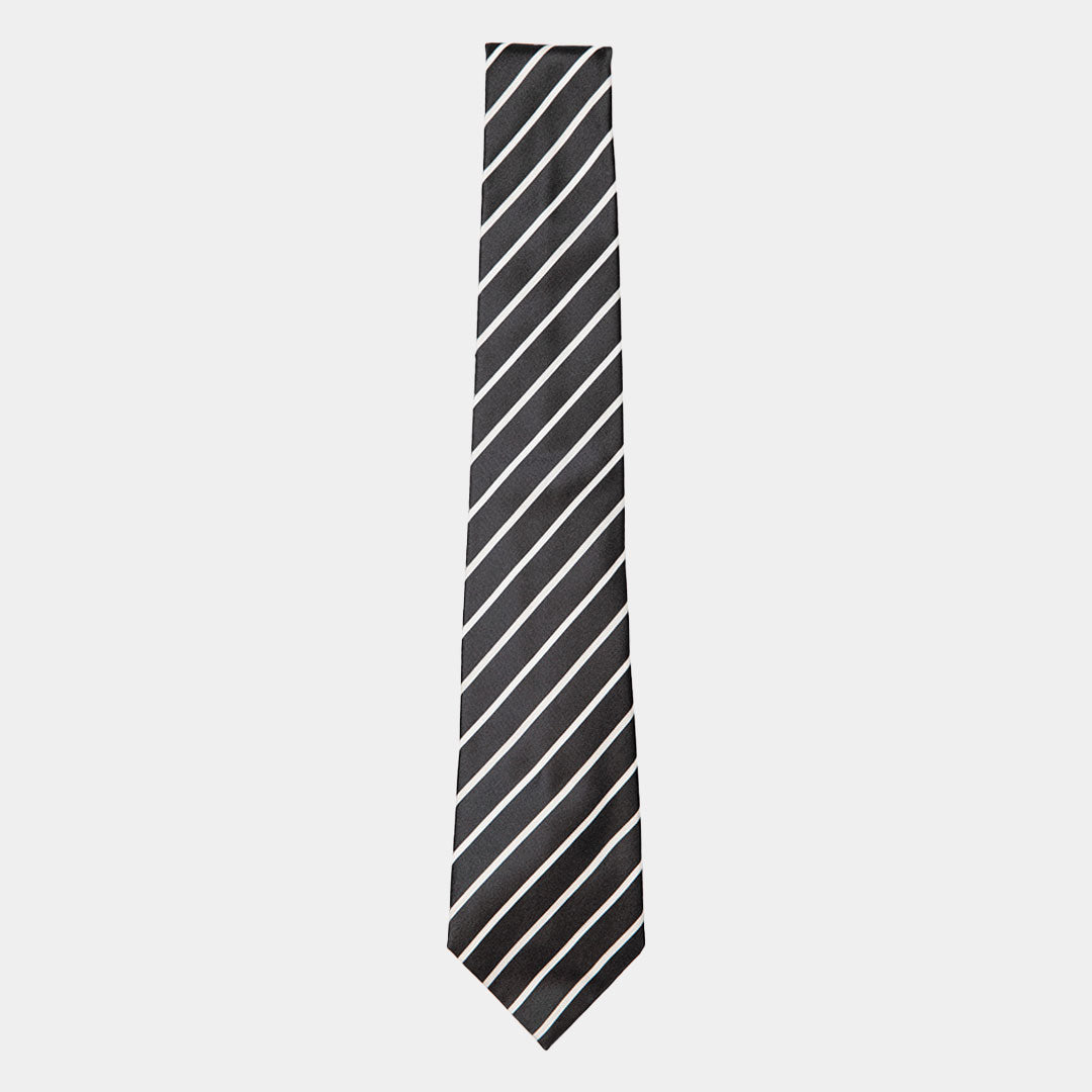 Bold Black And White Stripe Tie