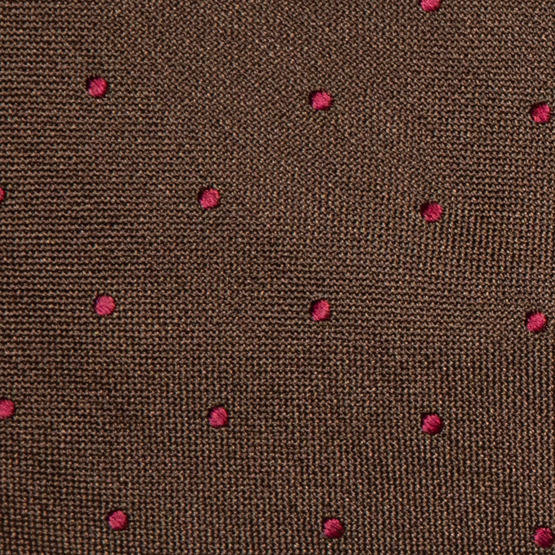 Brown With Red Polka Dots Tie
