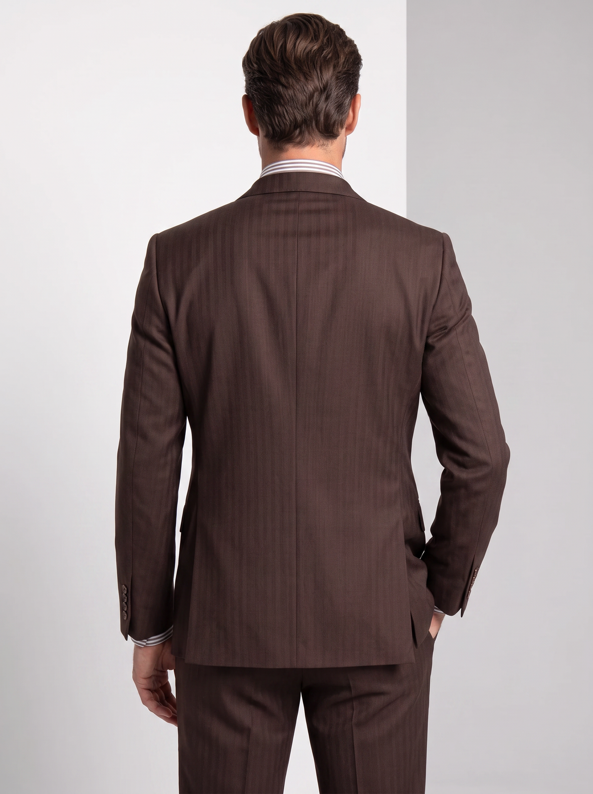 Brown Herringbone Rundle Suit