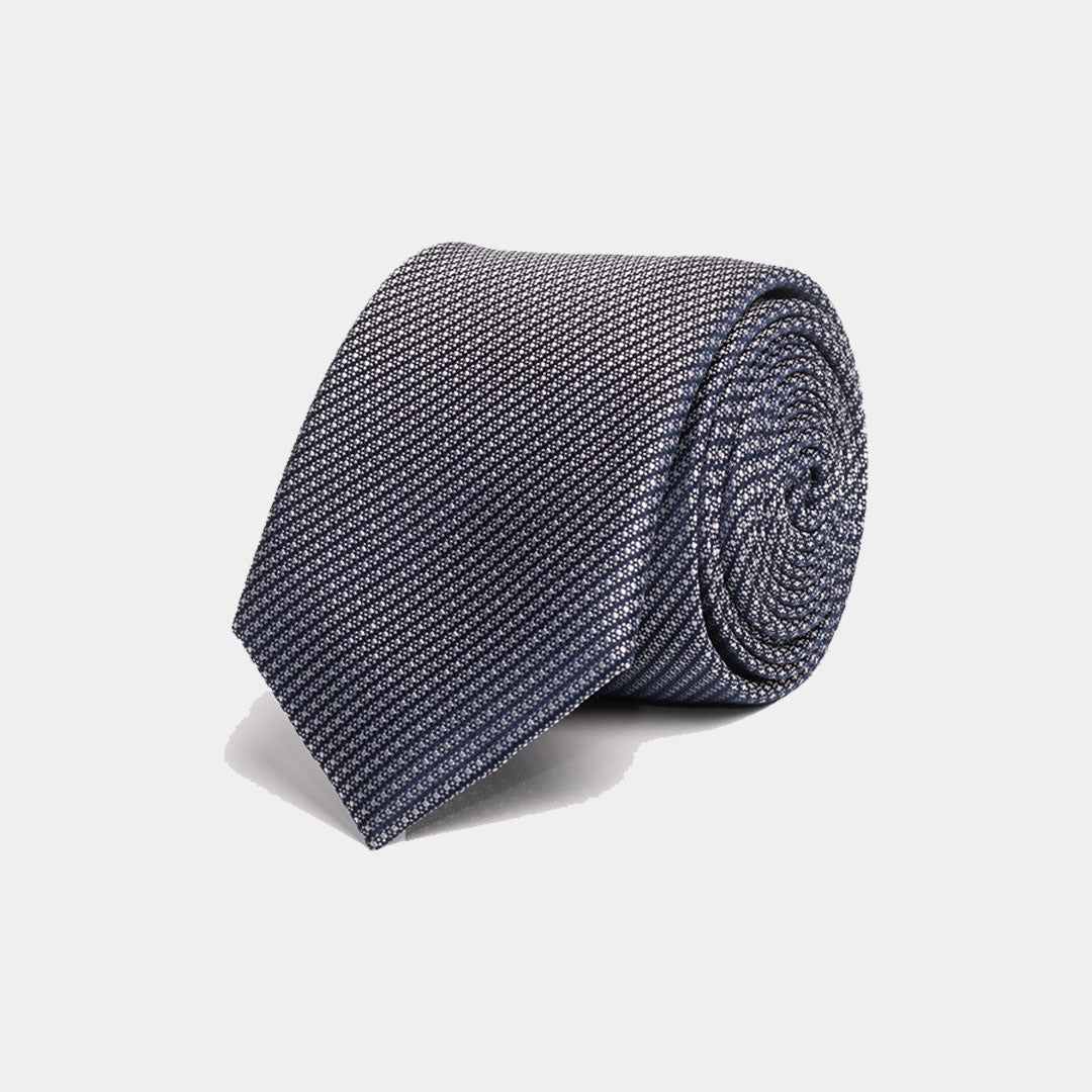 Charcoal With Fine Navy Stripe Tie