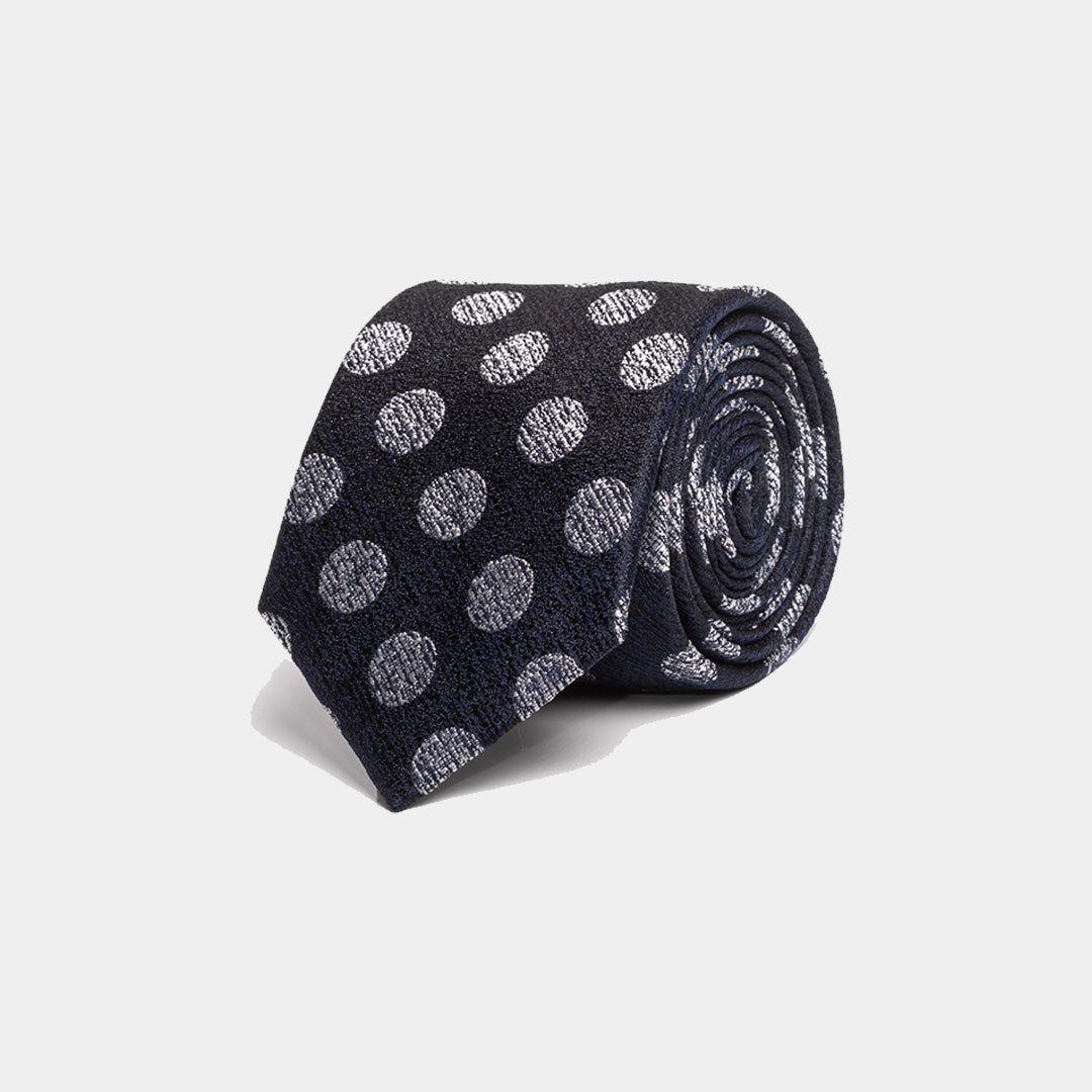 Charcoal With Silver Polka Dots Tie