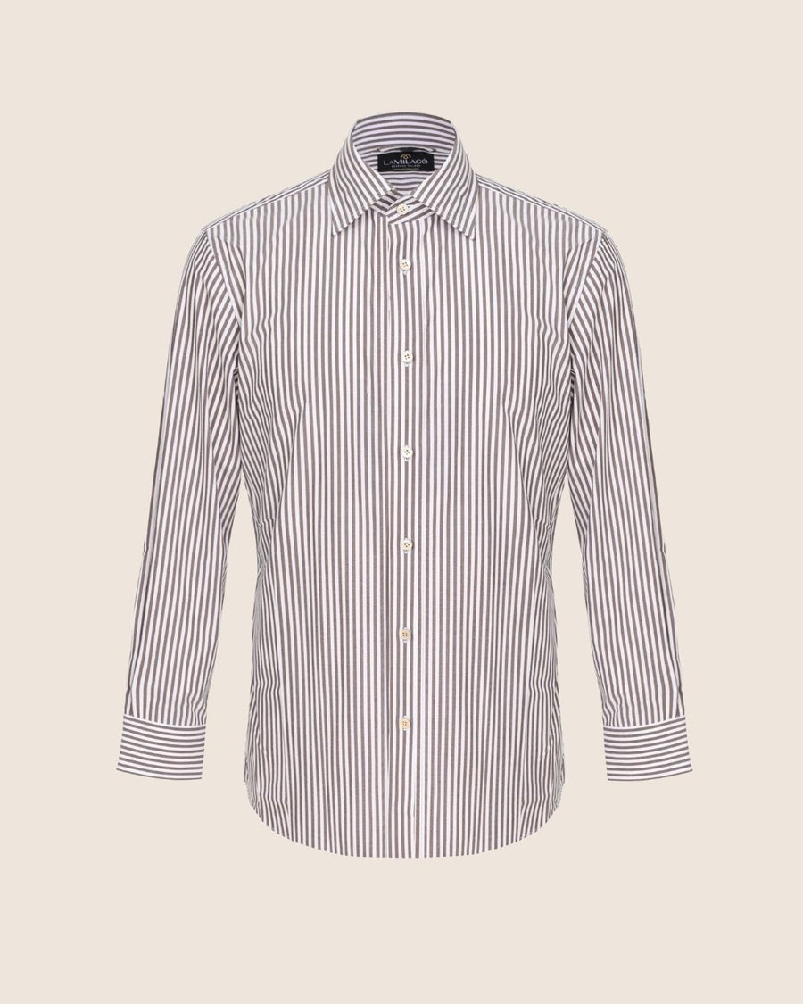 Chestnut Brown Stripes Business Shirt