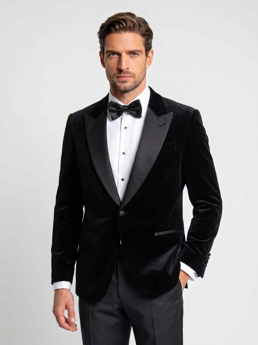 Classic Black Arc Peak Tuxedo Jacket