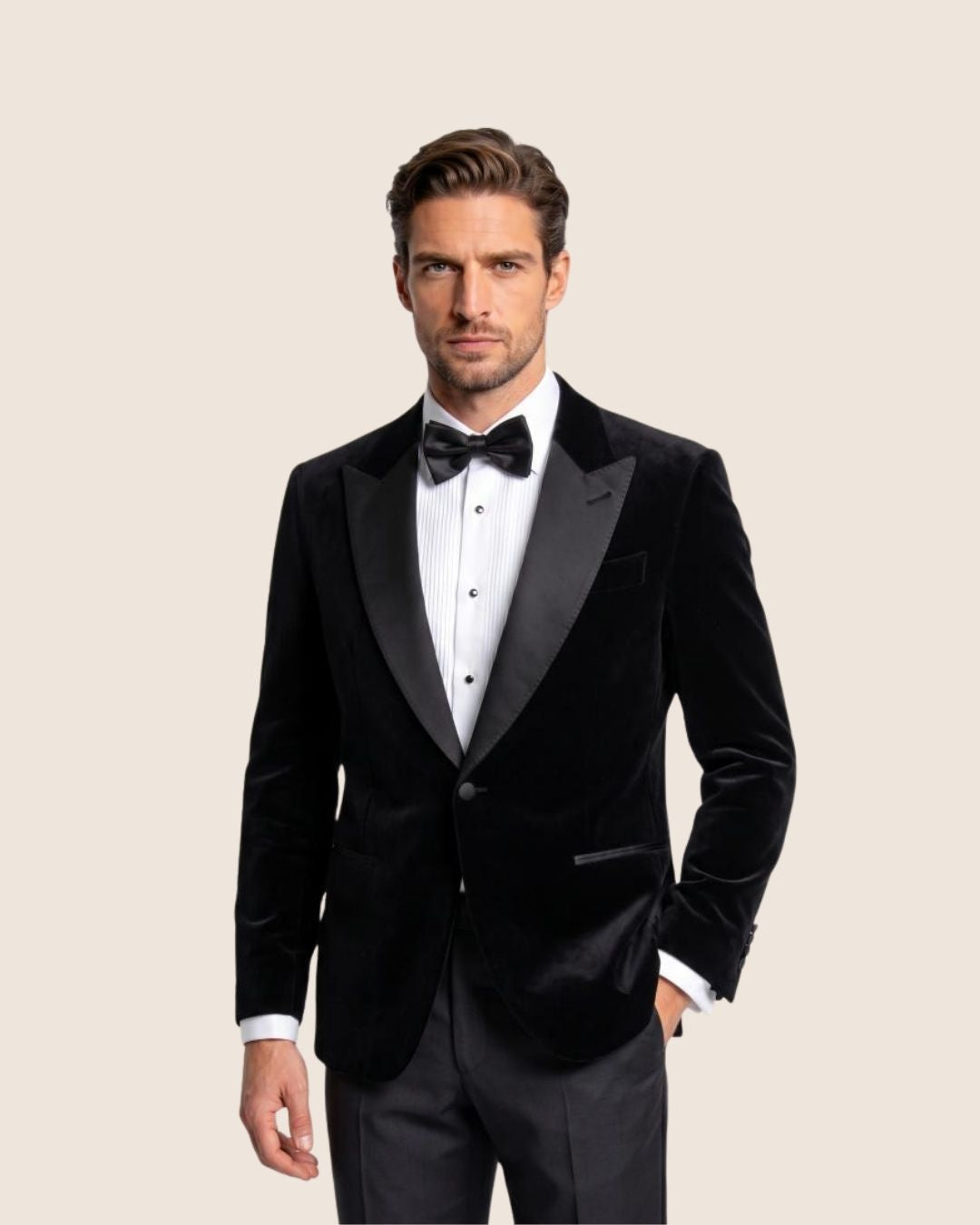 Classic Black Arc Peak Tuxedo Jacket