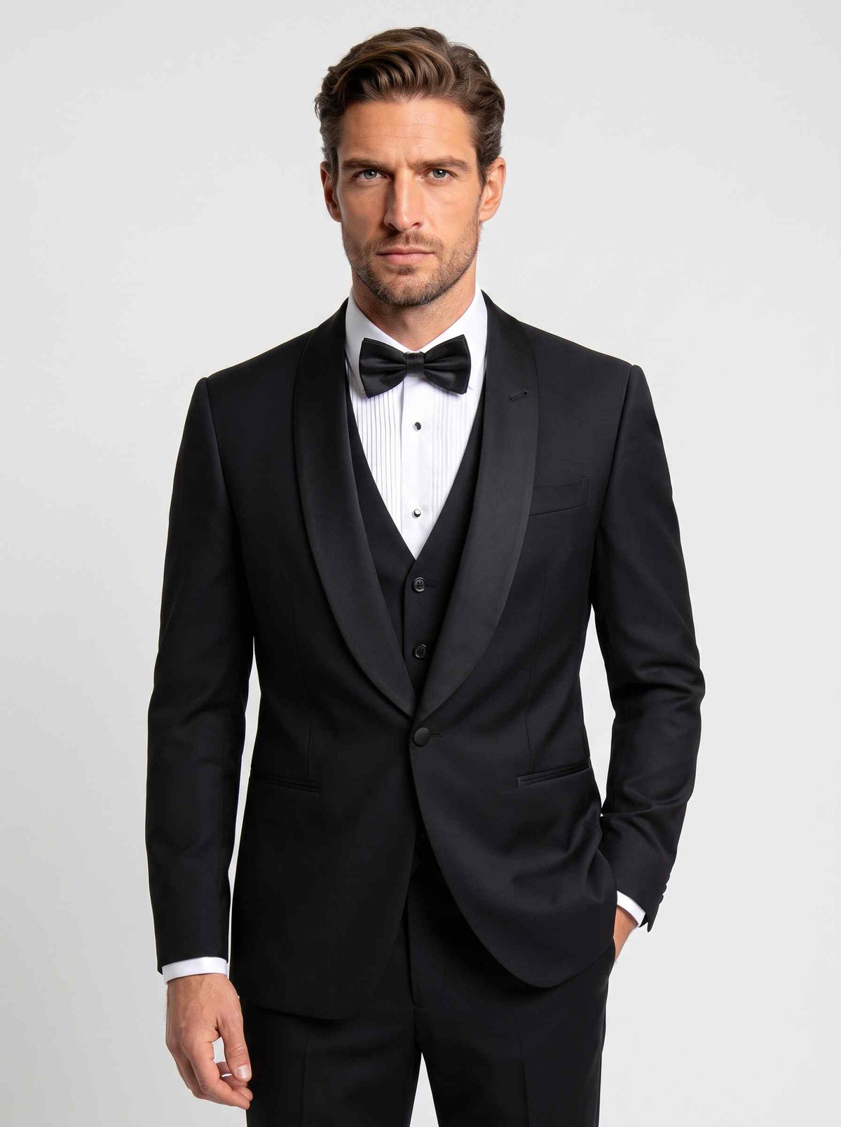Black Shawl Lapel Arc Tuxedo