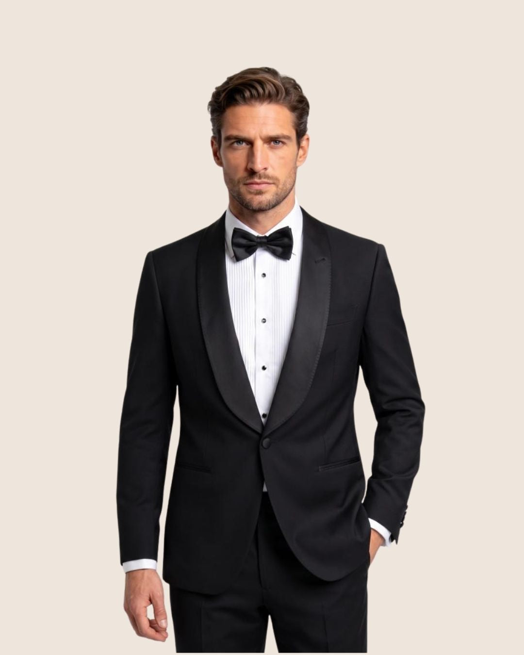 Classic Black Arc Shawl Tuxedo