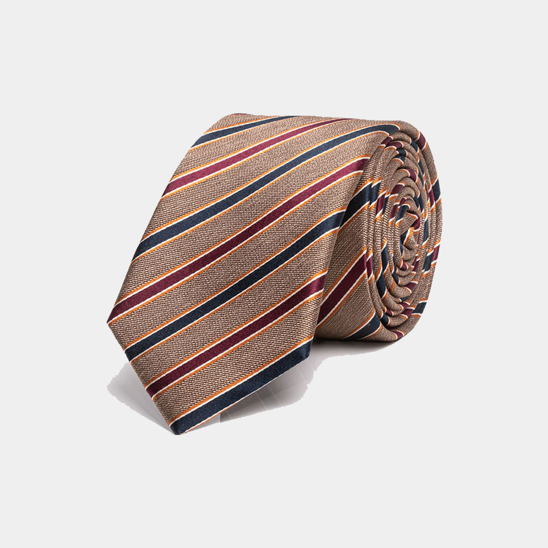 Fawn And Navy Stripe Tie