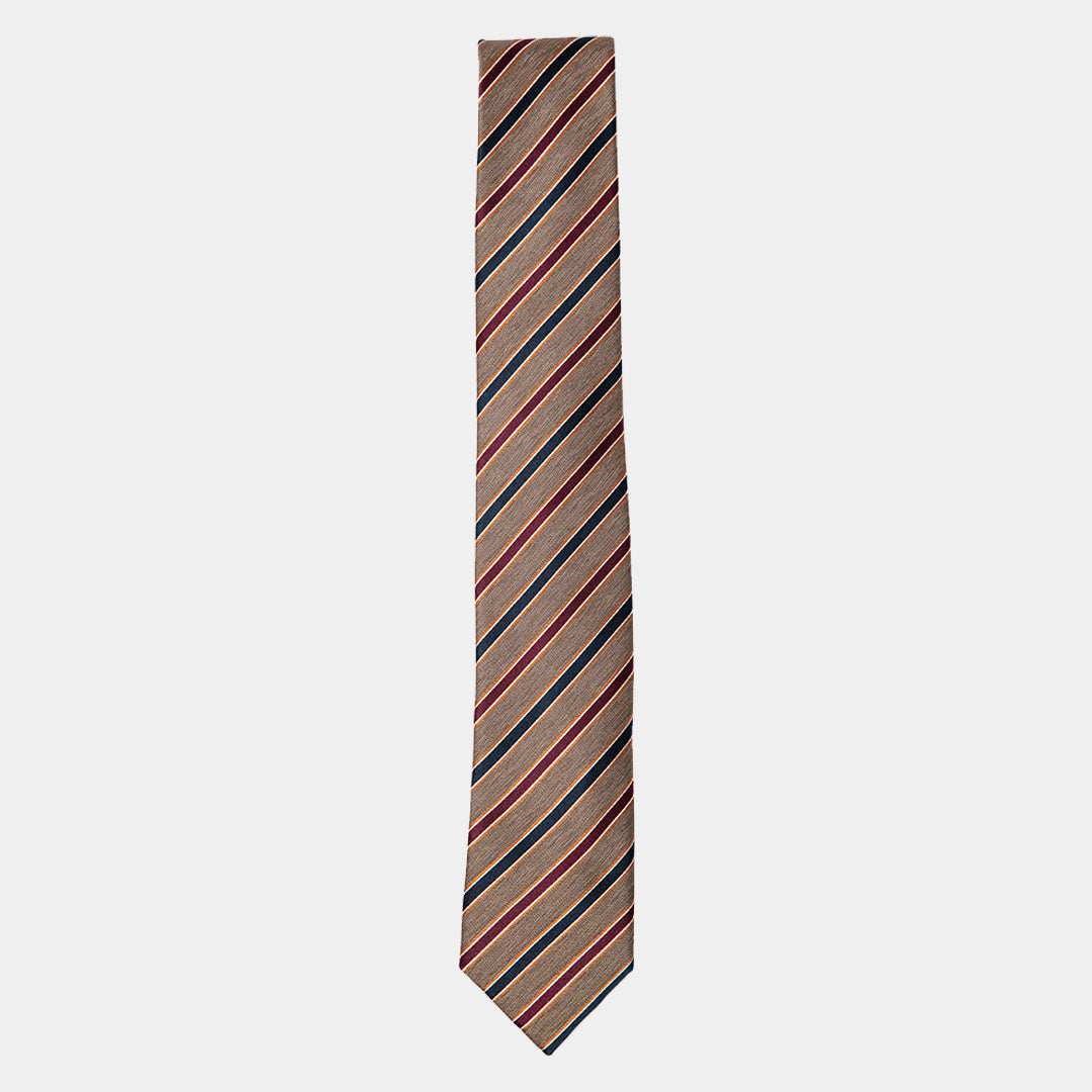 Fawn And Navy Stripe Tie