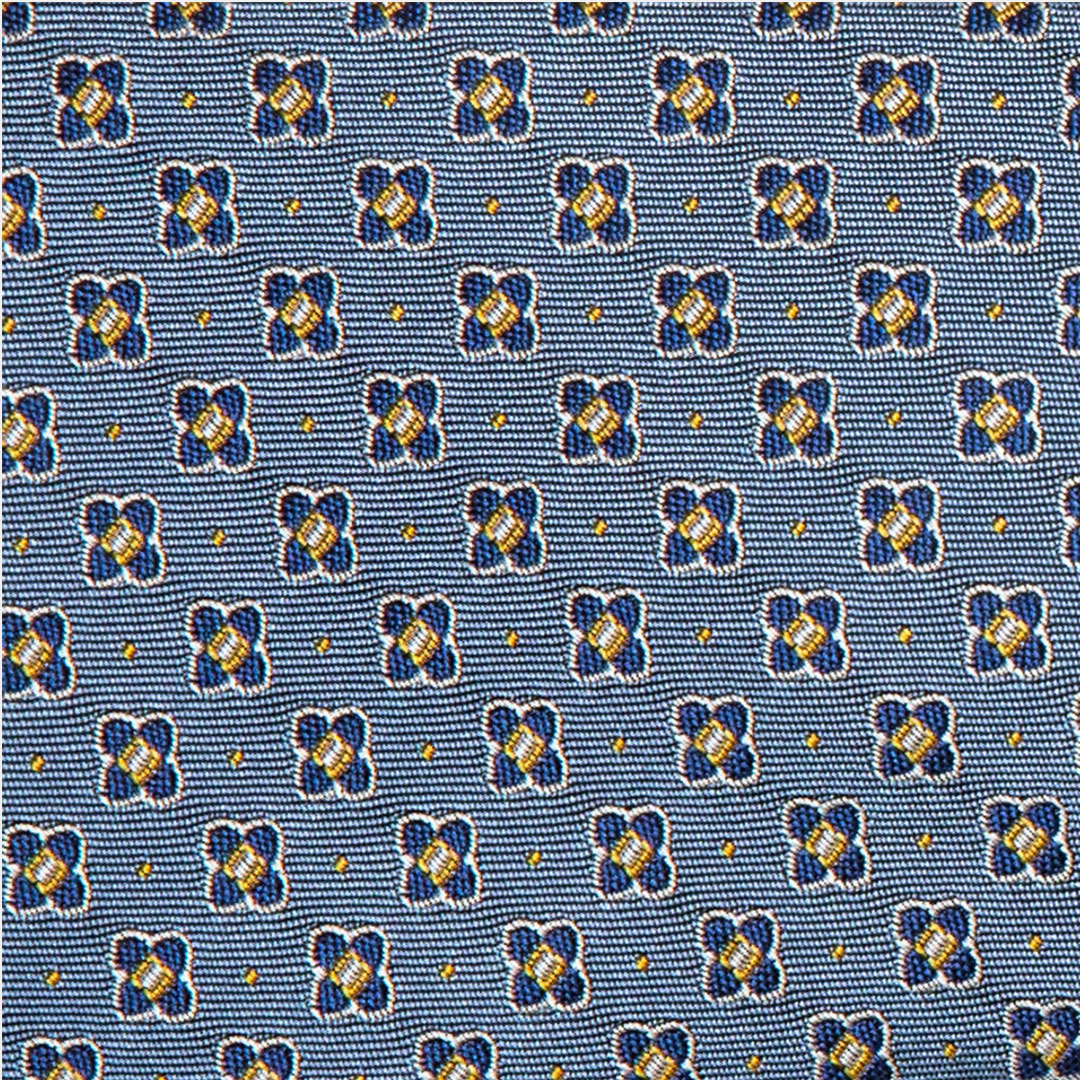 Grey With Blue Floral Tie