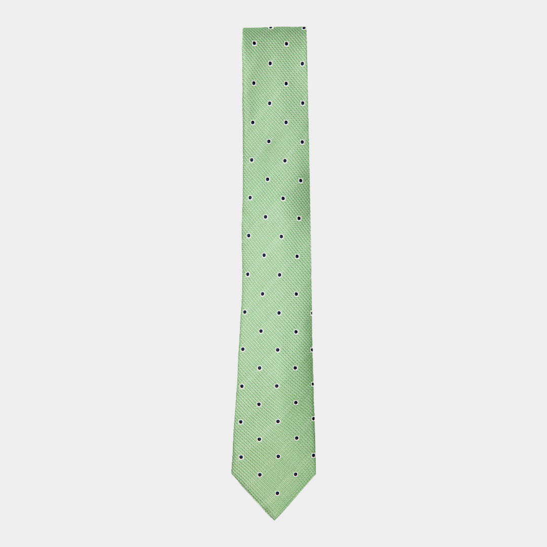 Green With Navy Polka Dots Tie