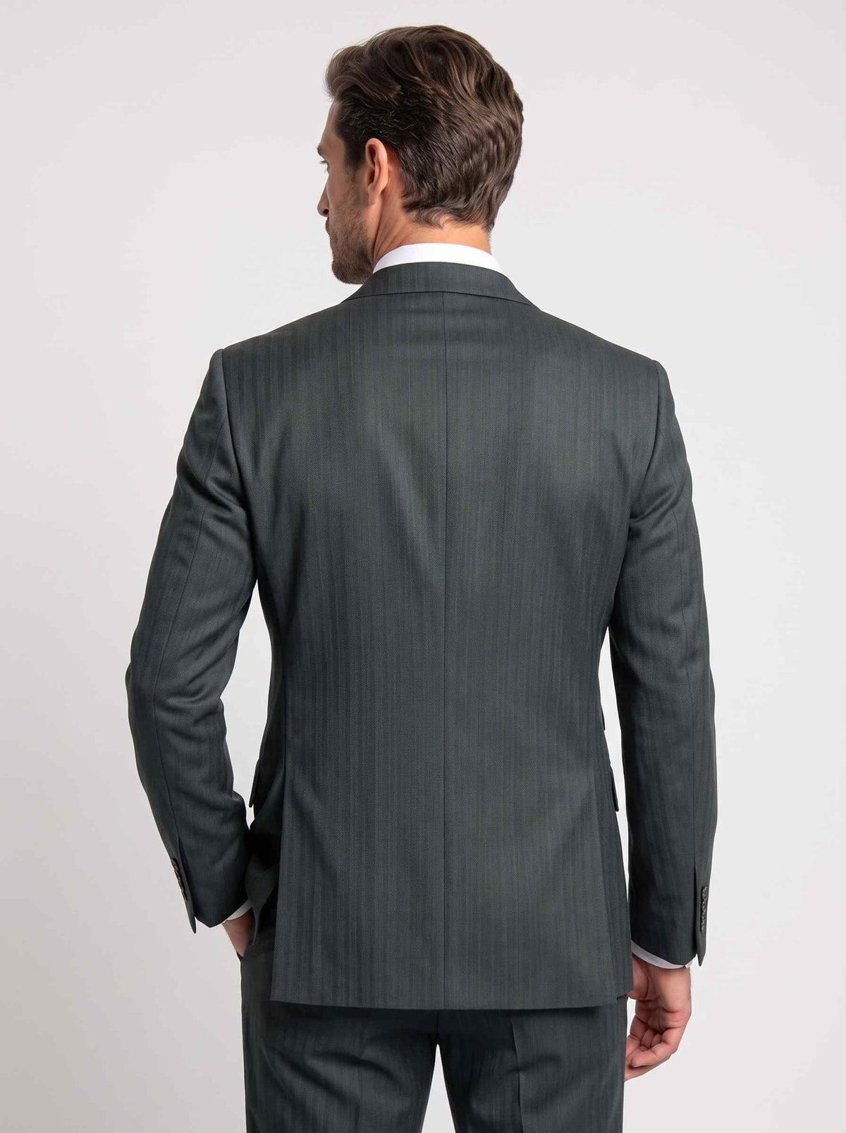 Green Herringbone Rundle Suit