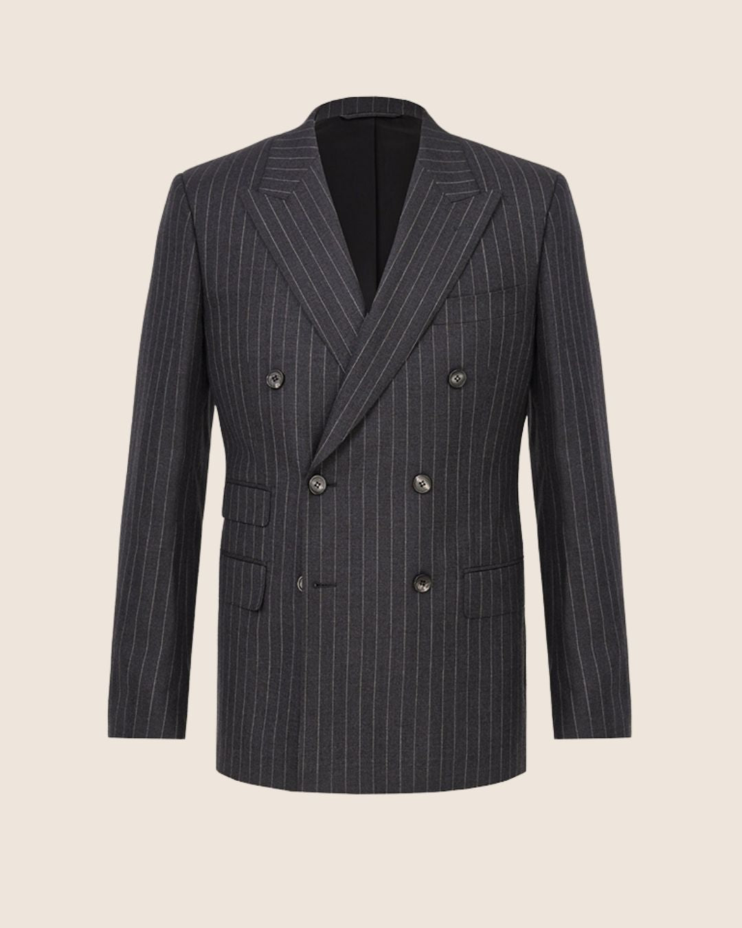 Grey /w White Pinstripe Double Breasted Suit