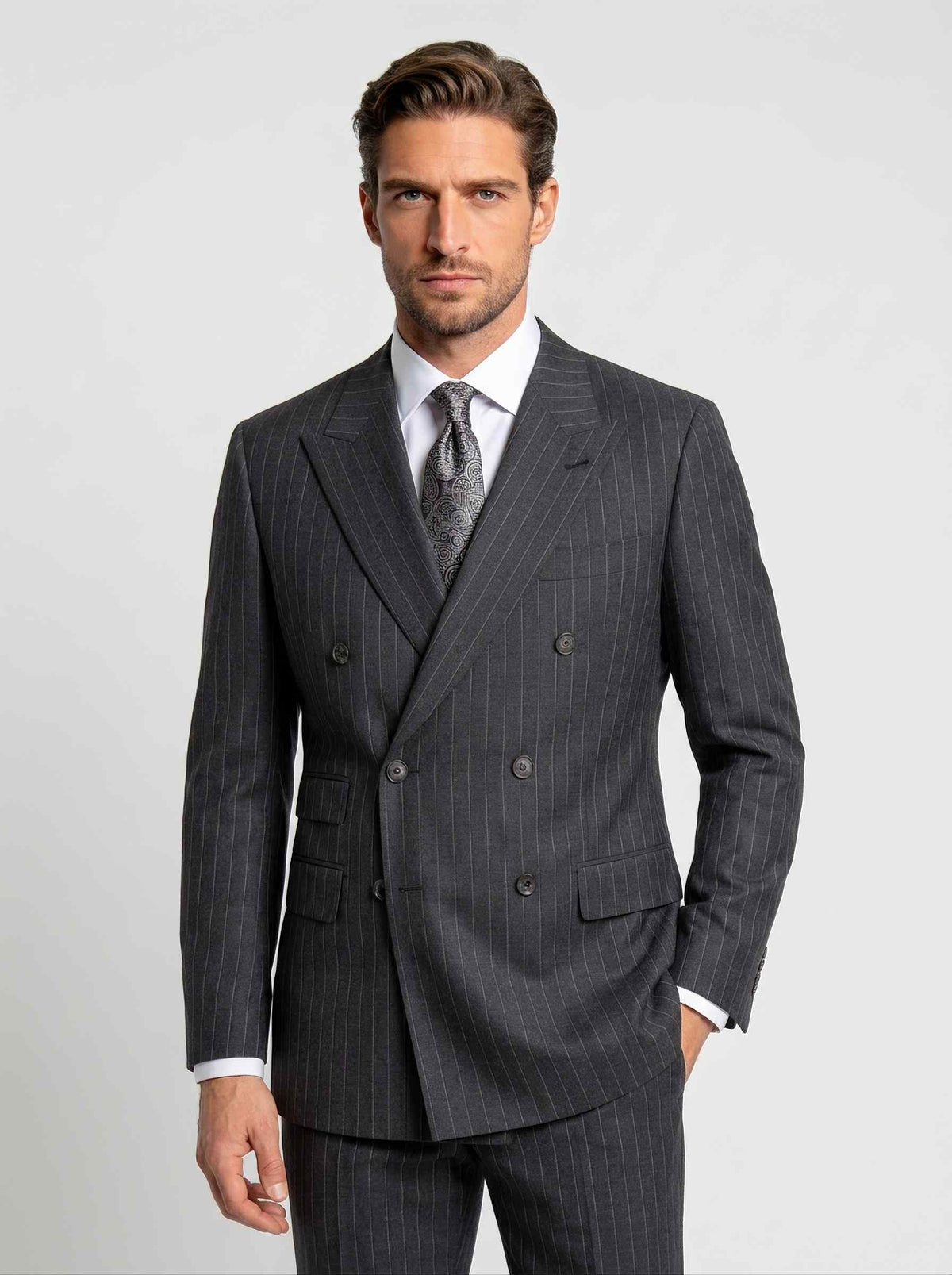 Grey Pinstripe Rundle Suit