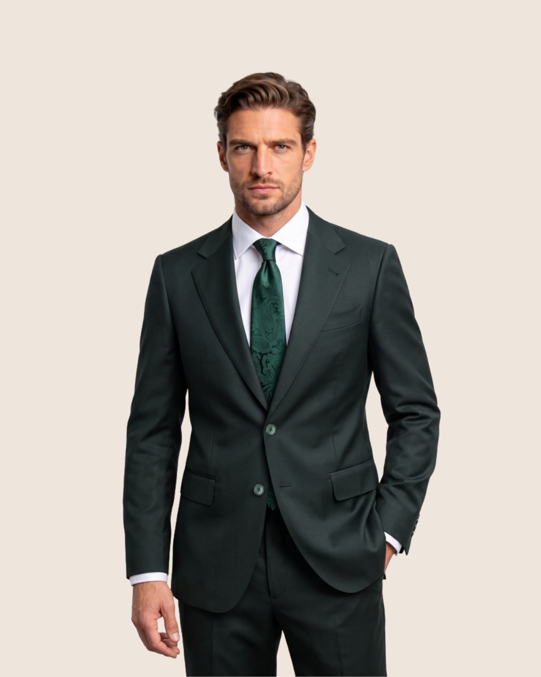 Mediterranian Dark Olive Suit