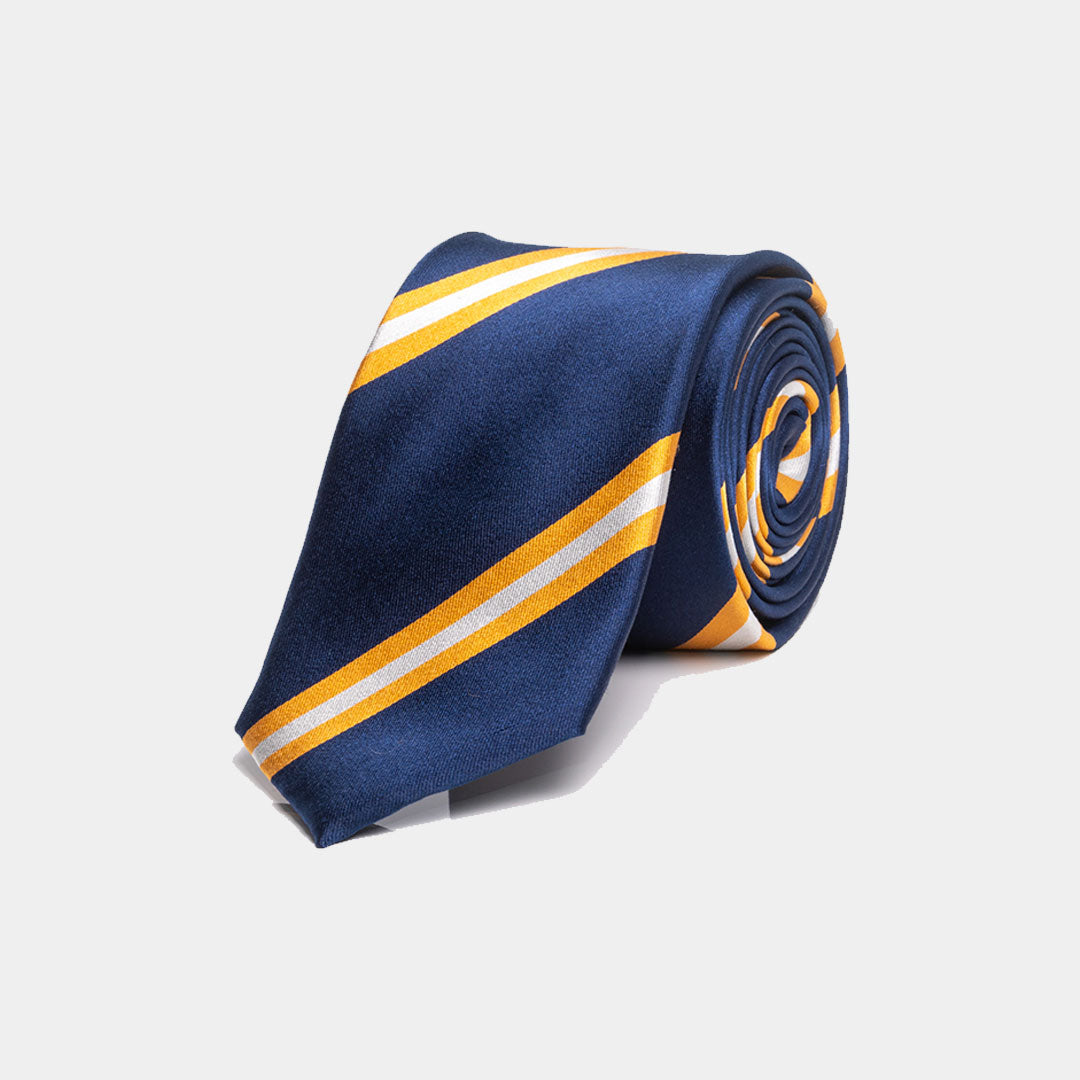 Navy And Gold Stripe Tie