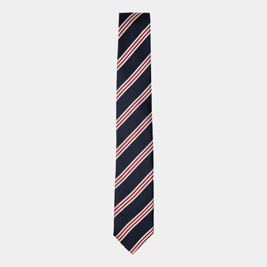 Navy And Red Stripe Tie