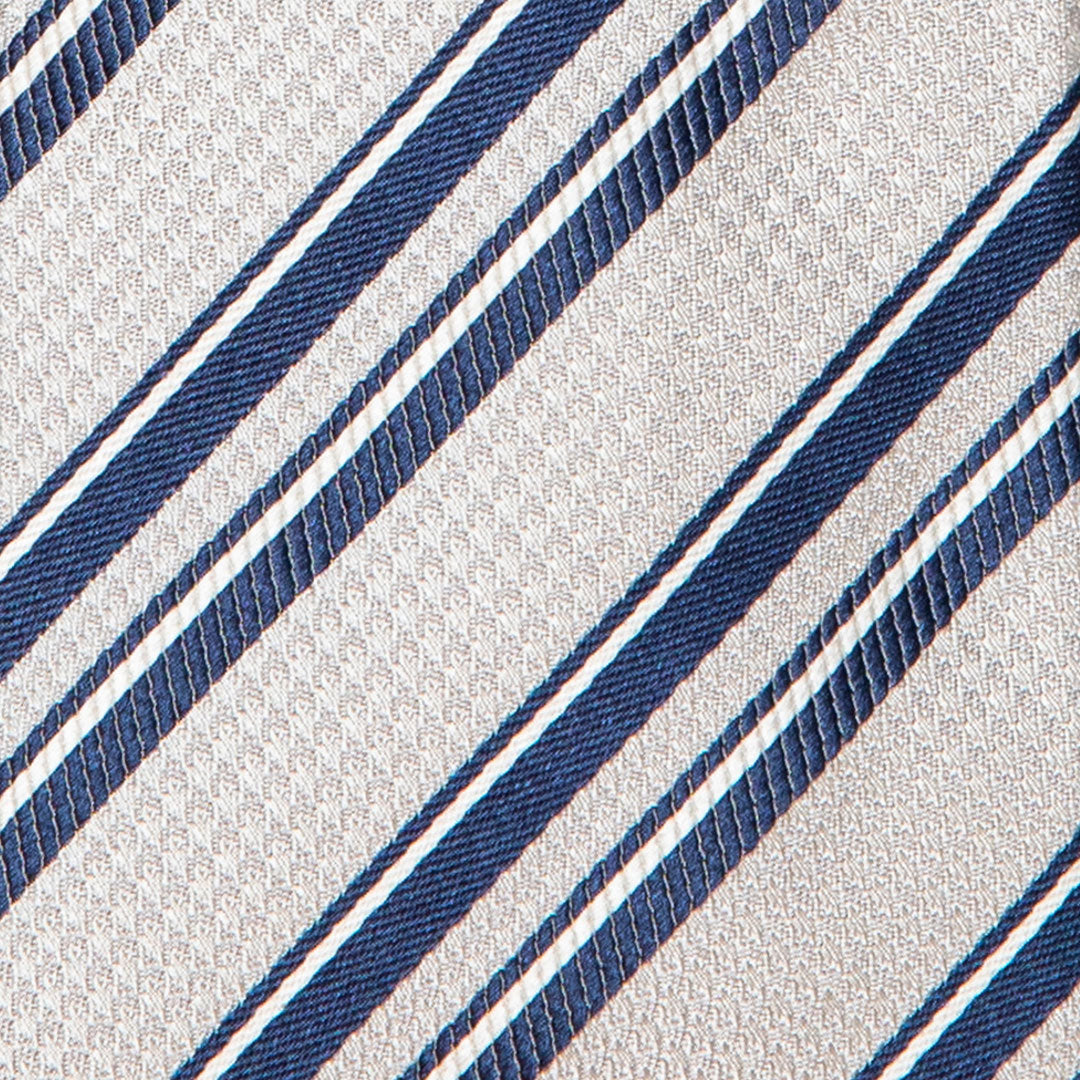 Navy And Silver Stripe Tie
