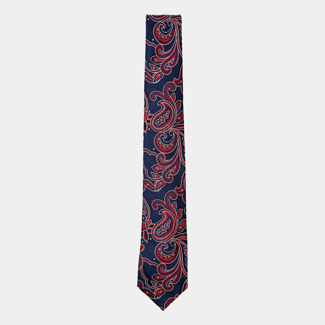 Navy With Soft Paisley Tie
