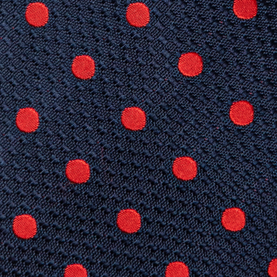 Navy With Red Polka Dots Tie