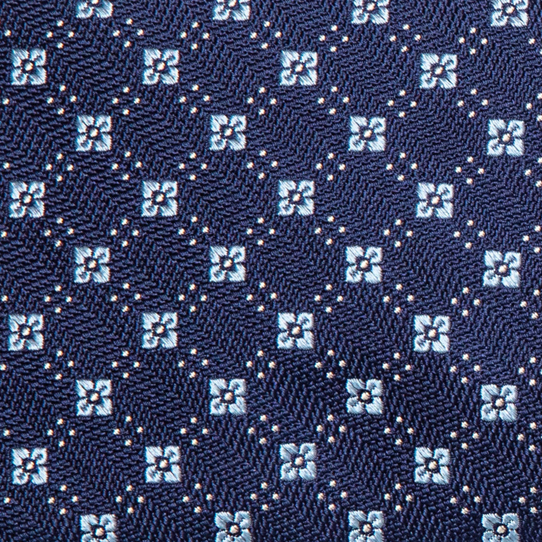 Navy With Royal Blue Diamond Micro Prints Tie