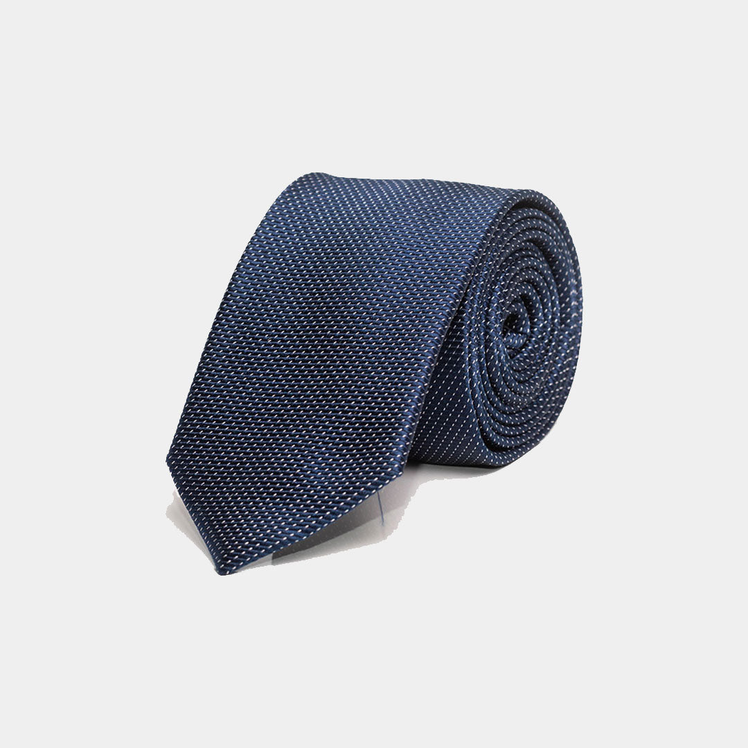 Navy With White Micro Polka Dots Tie