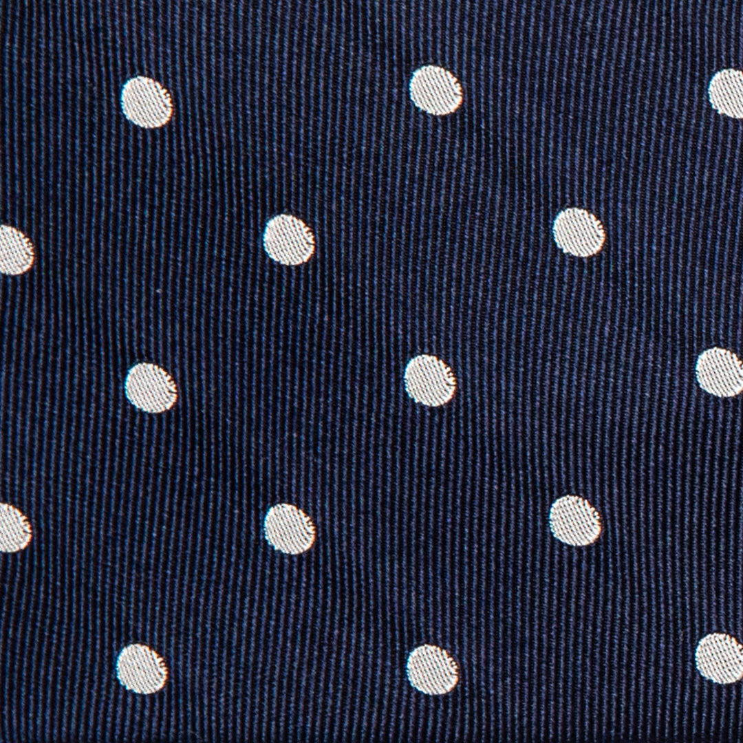 Navy With White Polka Dots Tie