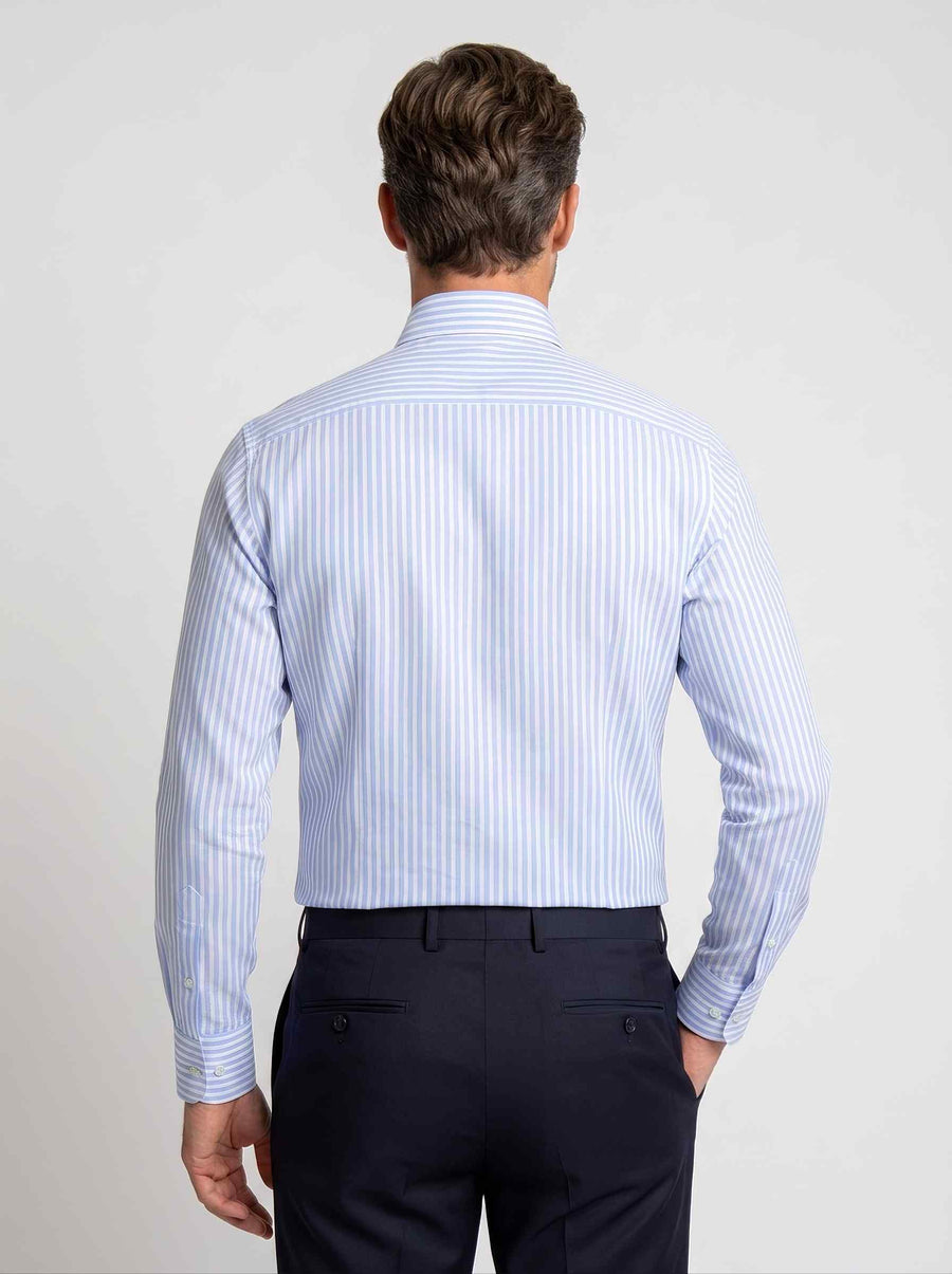 Ocean Breeze Blue Stripes Business Shirt