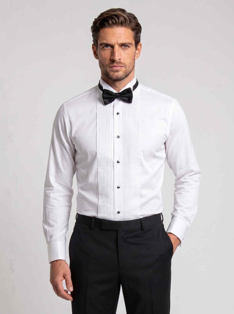 White Tuxedo Shirt Wing Collar