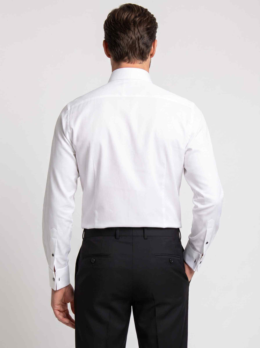 White Tuxedo Shirt Normal Collar