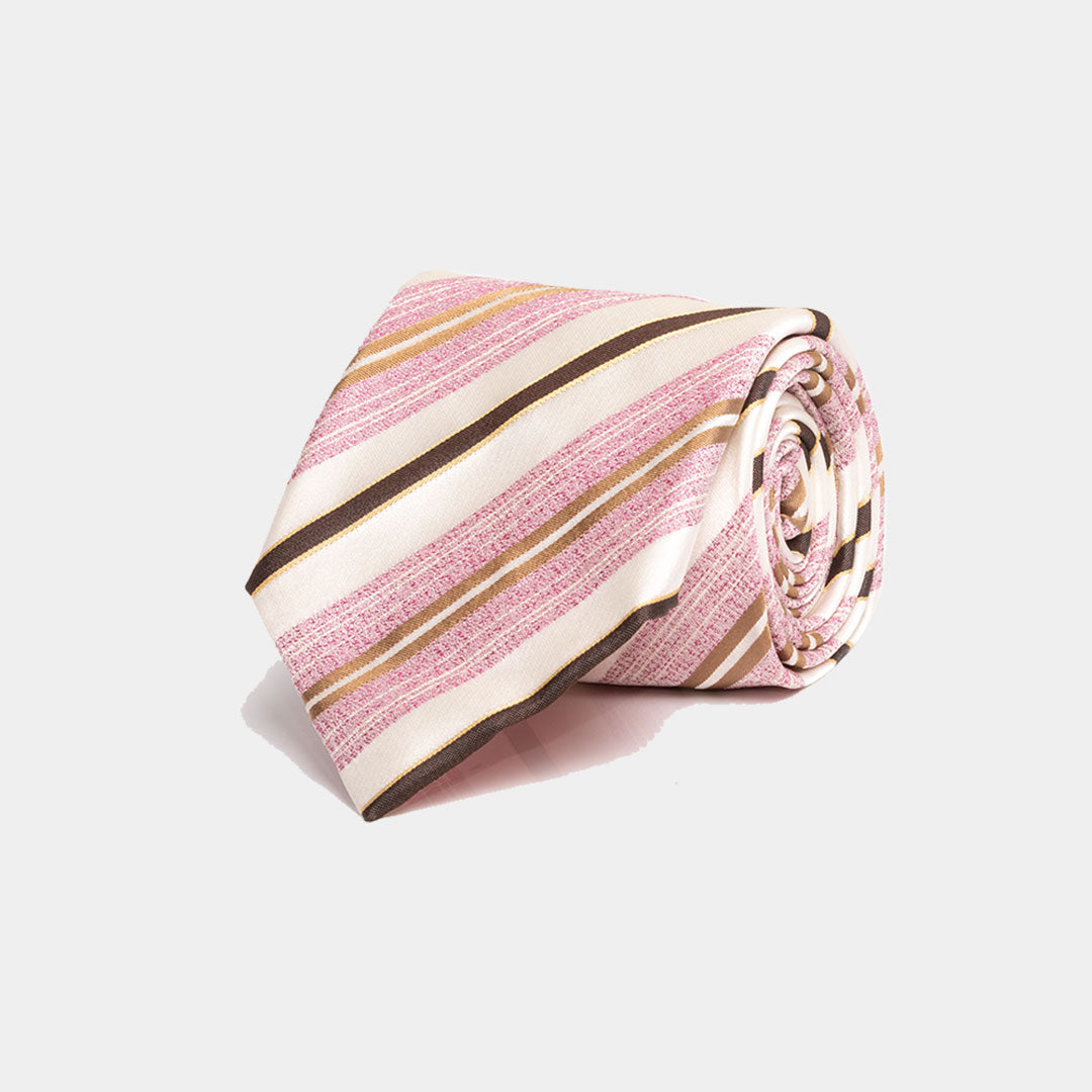 Pink And White Stripe Tie