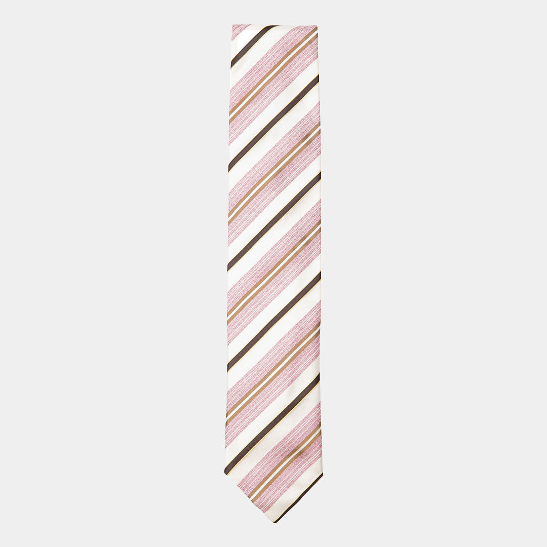 Pink And White Stripe Tie