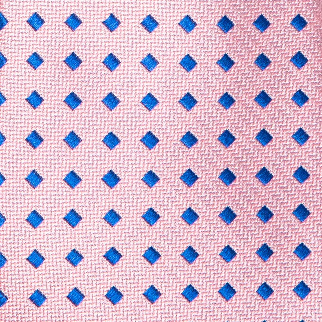 Pink With Navy Diamond Micro Prints Tie