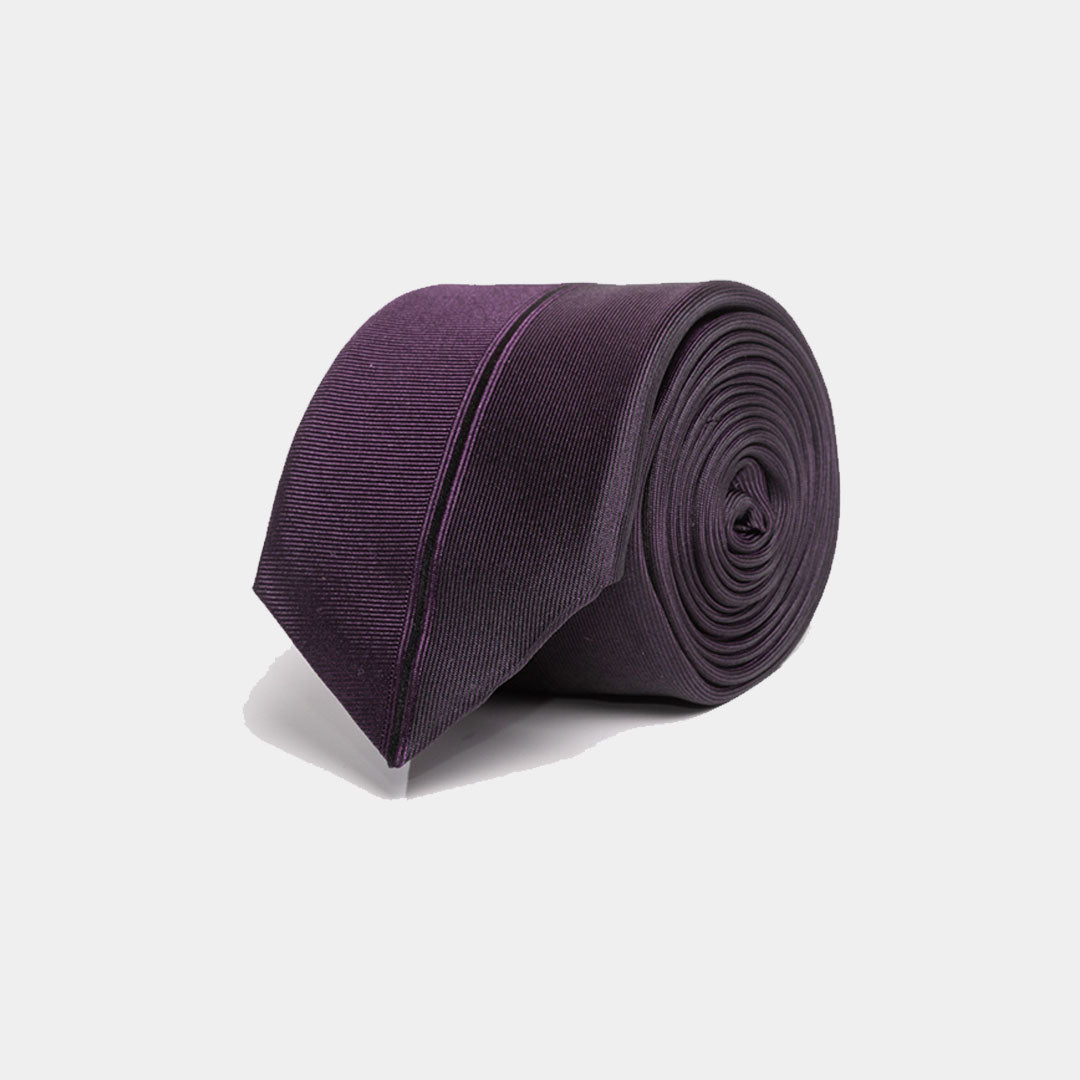 Purple Self Stripe Tie