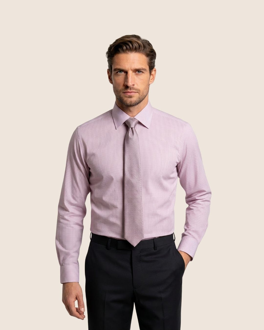 Pastel Red Check Business Shirt