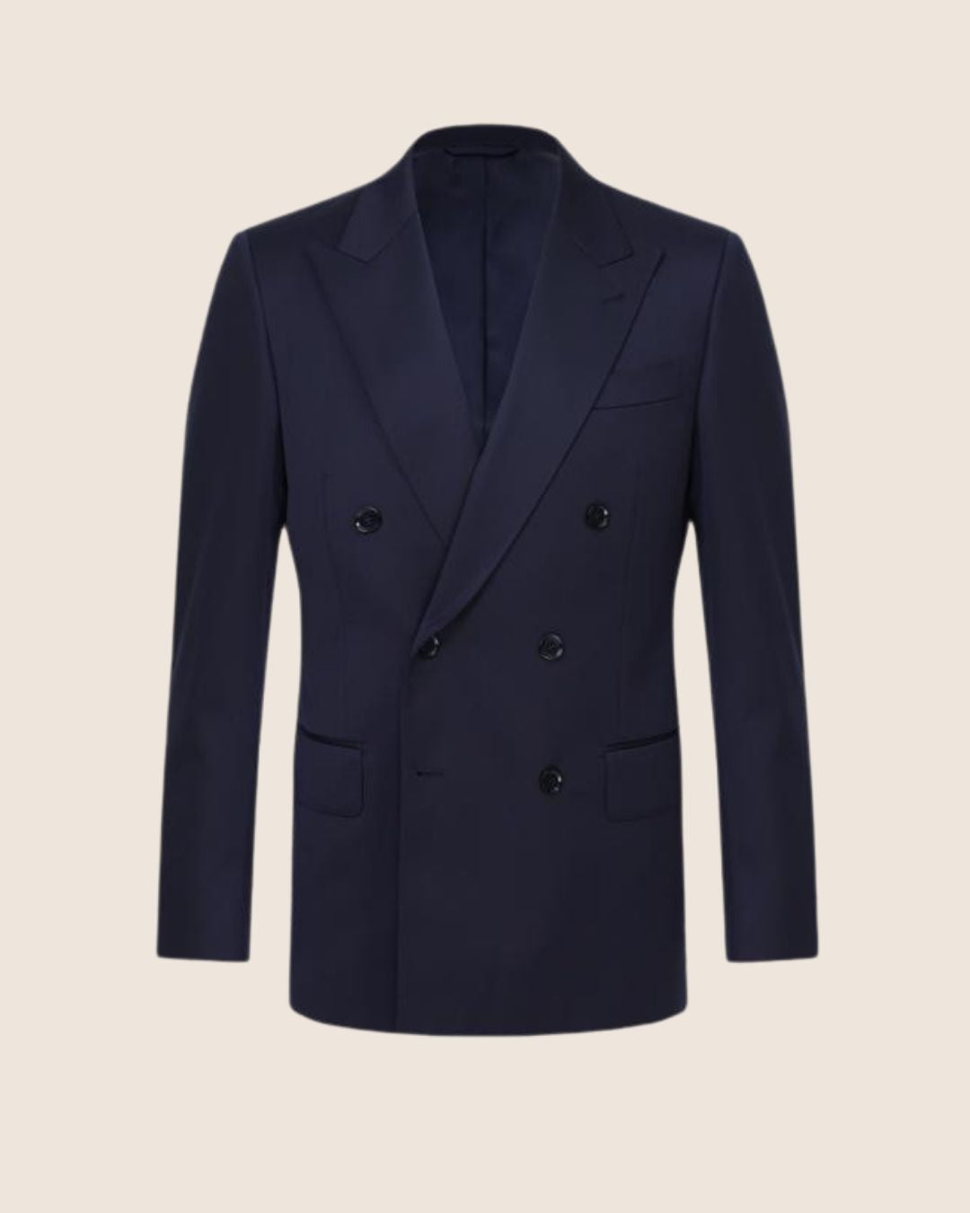 Plain Navy Double Breasted Suit