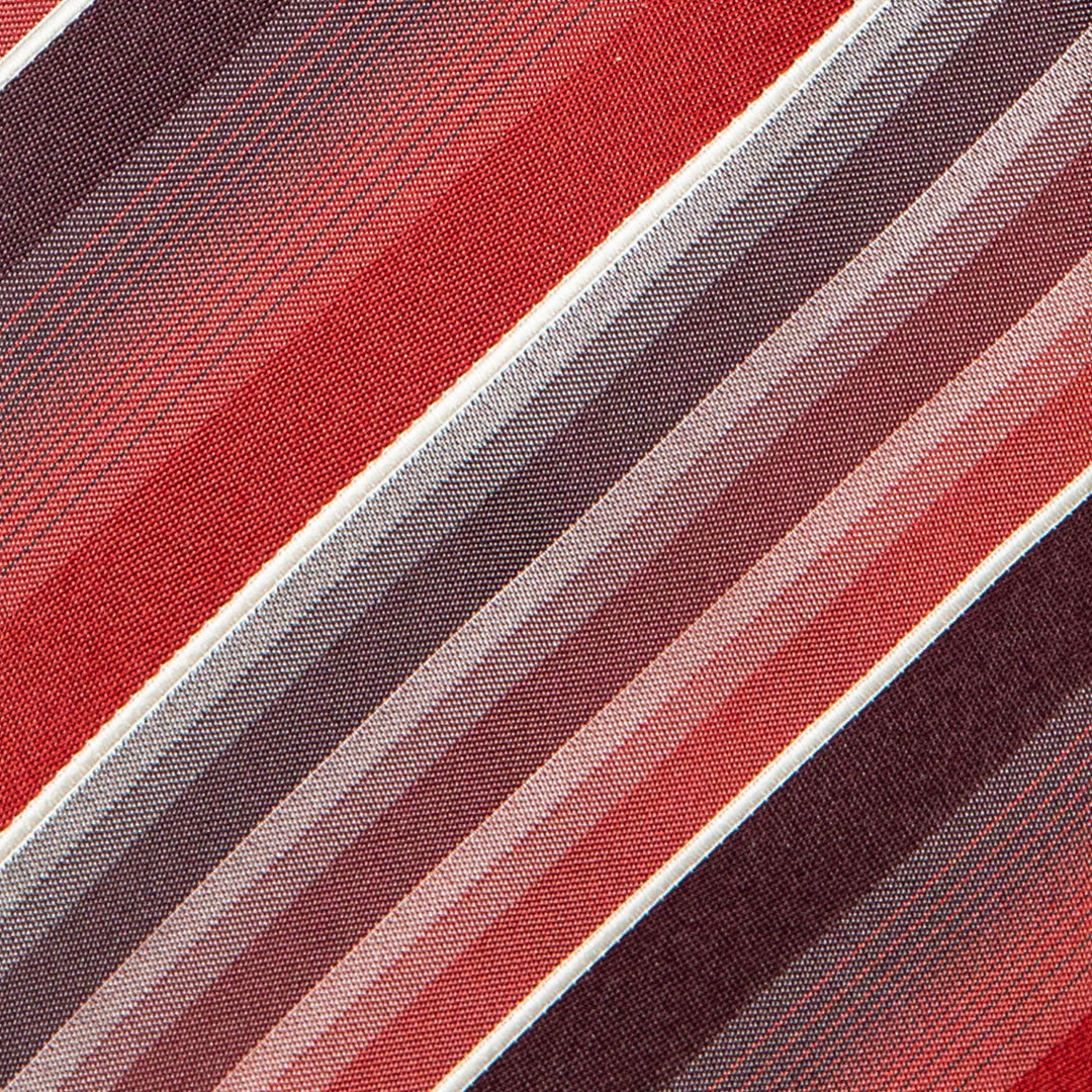 Red And Burg Stripe Tie