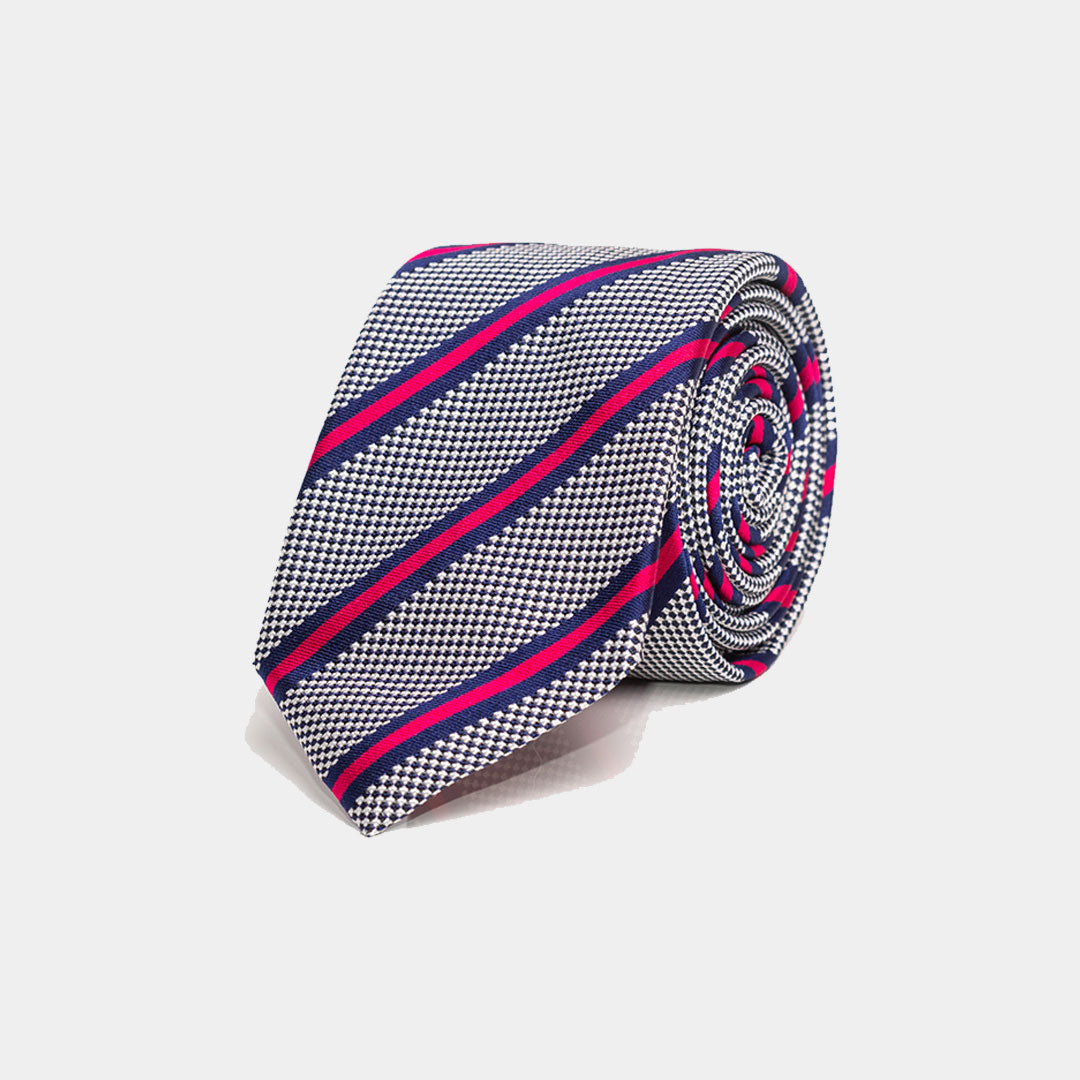 Red And Navy Stripe Tie