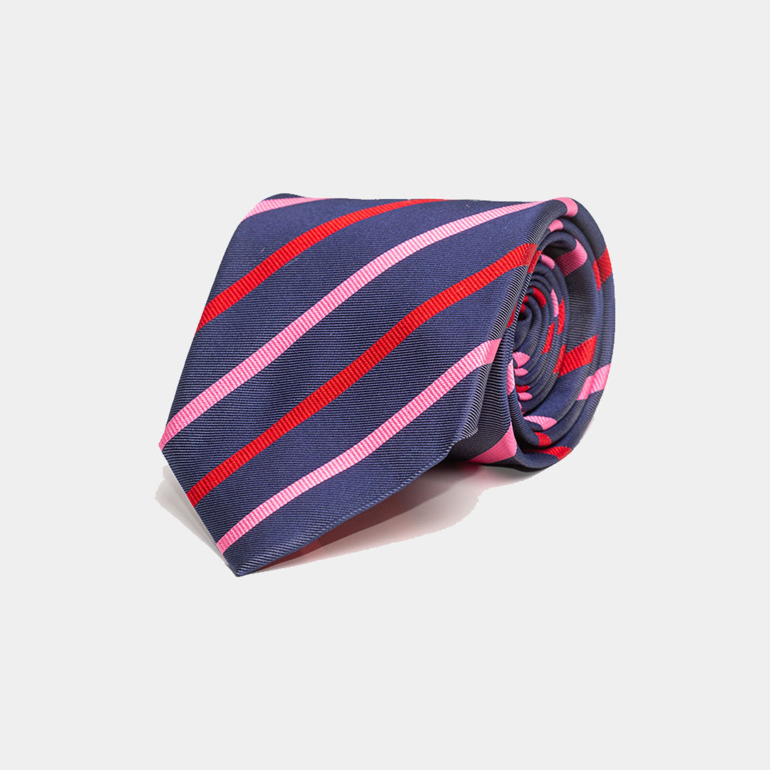 Red And Pink Stripe Tie