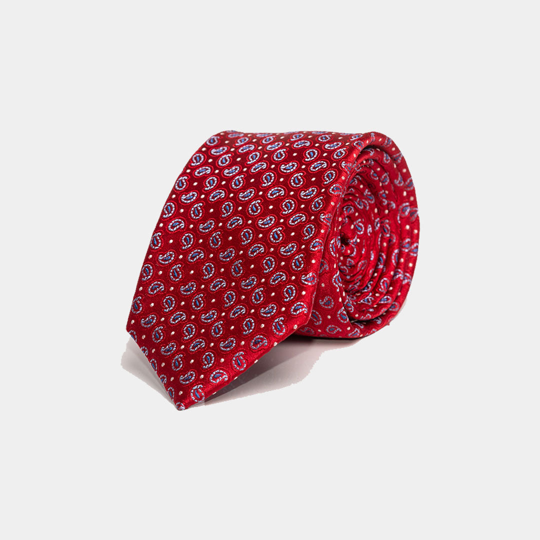 Red With Soft Paisley Tie