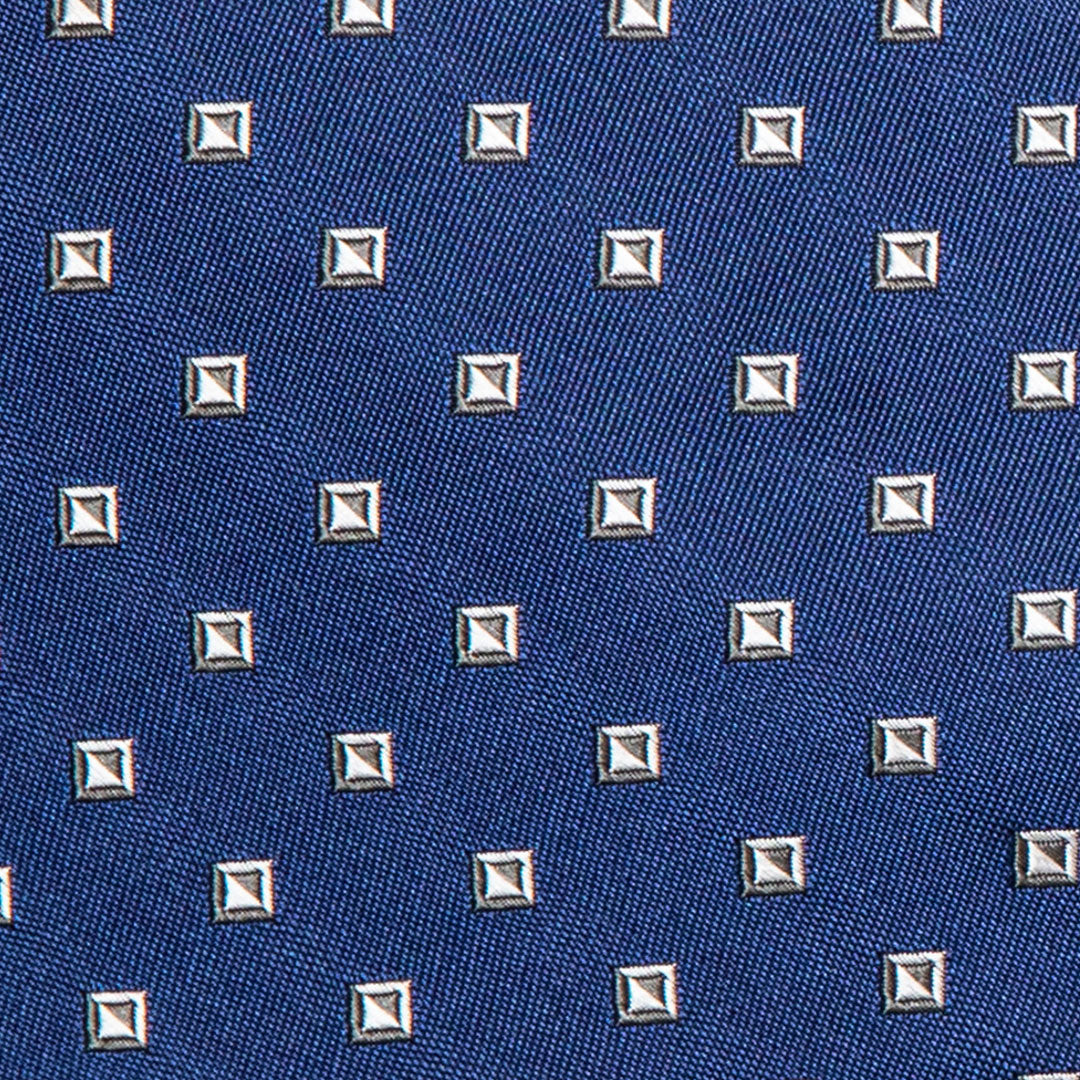 Royal Blue Silver Diamonds Micro Prints Tie