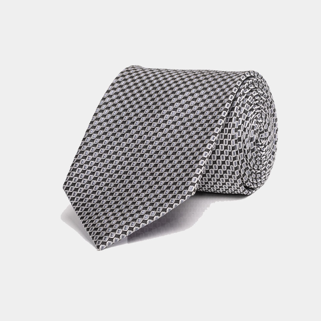 Silver Micro Prints Tie