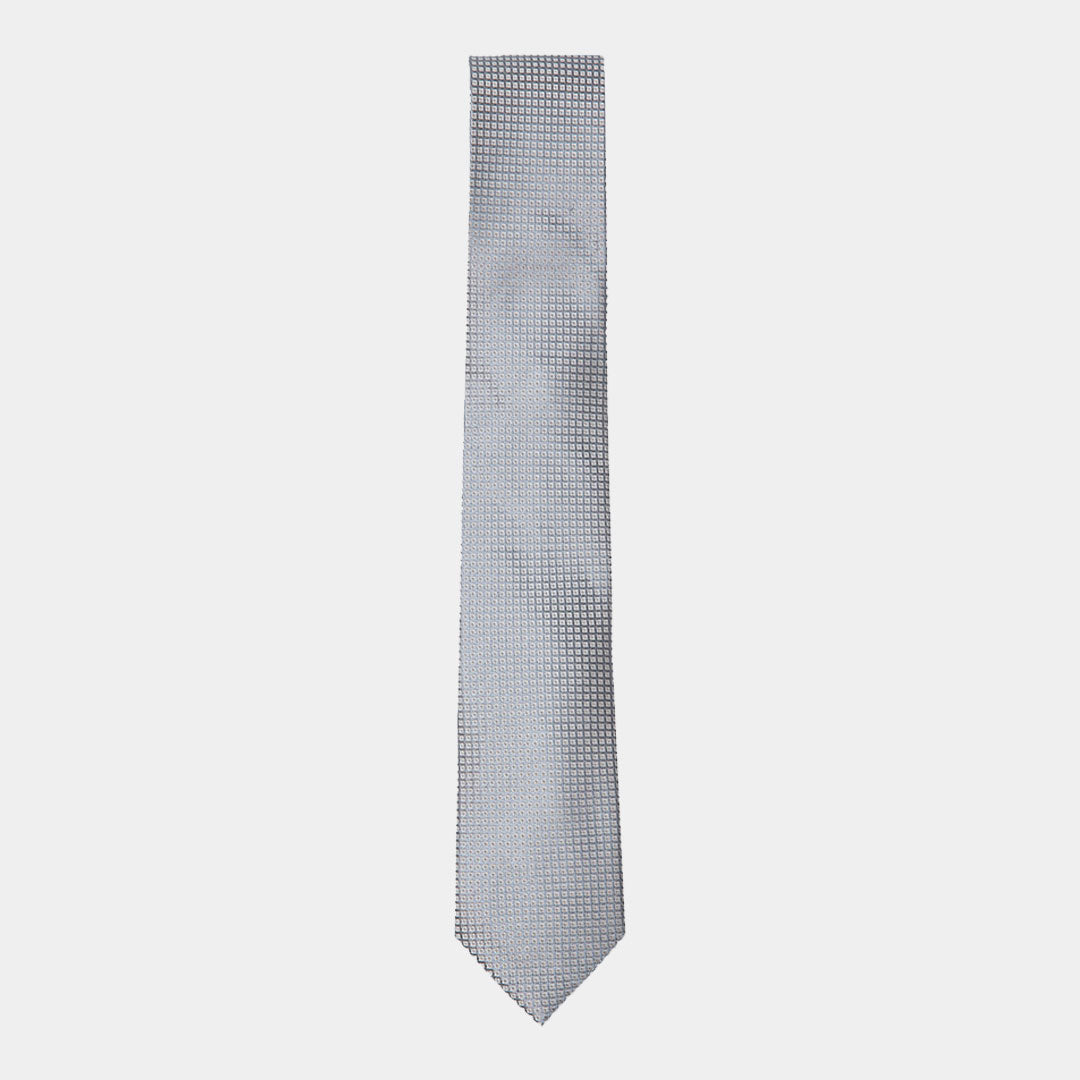 Silver Grey Self Print Tie